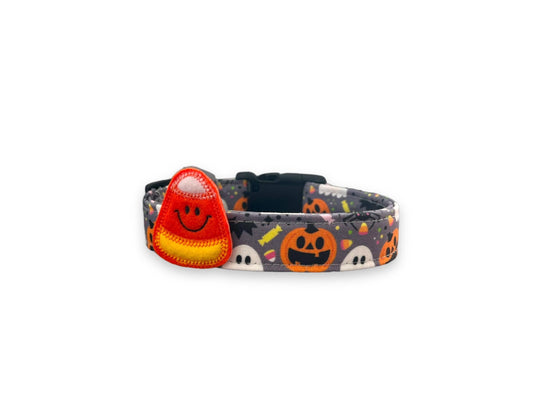 Halloween Dog Collar, Pumpkin Dog with Embellishment, Ghost Dog Collar, Jack O Lantern Dog Collar, Collar for Halloween, Halloween Collar