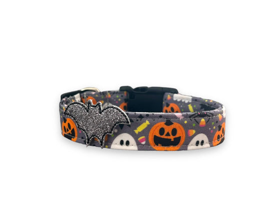 Halloween Dog Collar, Pumpkin Dog with Embellishment, Ghost Dog Collar, Jack O Lantern Dog Collar, Collar for Halloween, Halloween Collar