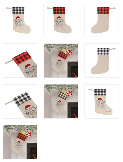 Personalized Bulldog Christmas Stocking