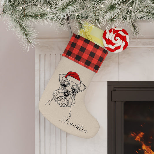 Personalized Miniature Schnauzer Dog Christmas Stocking