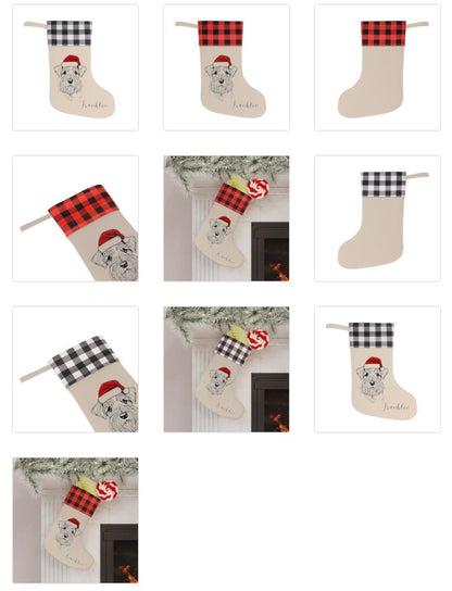 Personalized Schnauzer Dog Christmas Stocking