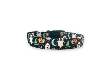 Halloween Dog Collar, Pastel Halloween Dog Collar with Collar Flower, Bat Dog Collar, Collar for Halloween, Halloween Collar, Pastel Collar