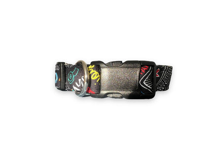 School Chalkboard Dog Collar with Flower