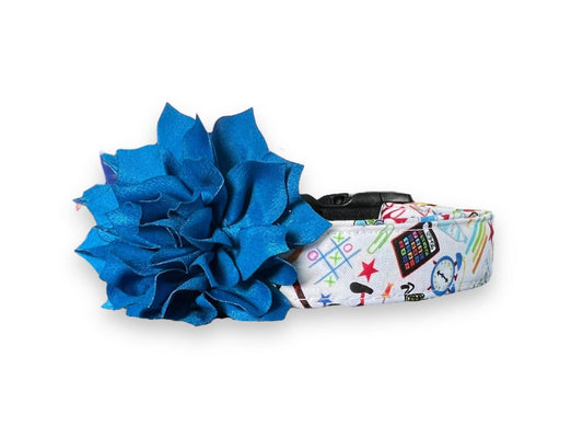 School Supplies Dog Collar with Flower