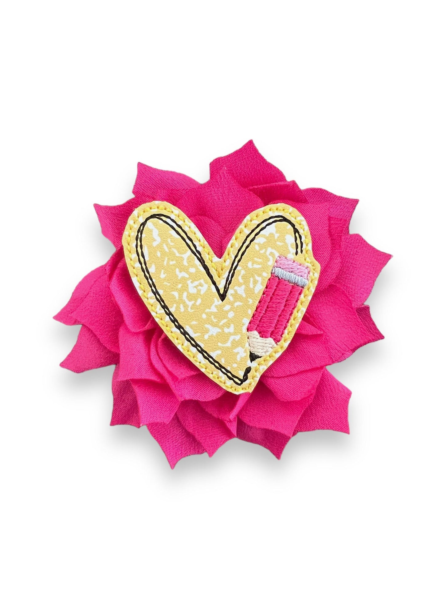 Pencil Heart Embellished Flower