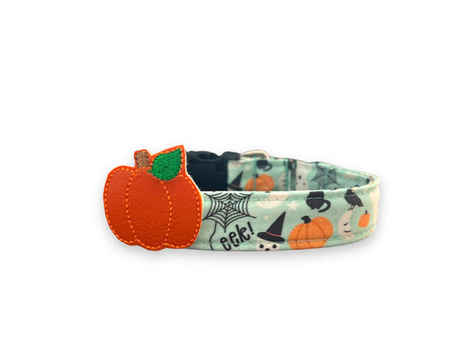 Halloween Dog Collar, Pumpkin Dog Collar with Embellishment, Ghost Dog Collar, Skeleton Dog Collar, Collar for Halloween, Halloween Collar