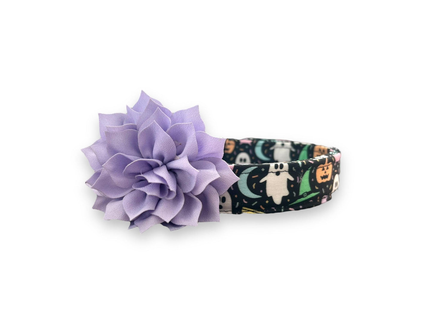 Halloween Dog Collar, Pastel Halloween Dog Collar with Collar Flower, Bat Dog Collar, Collar for Halloween, Halloween Collar, Pastel Collar
