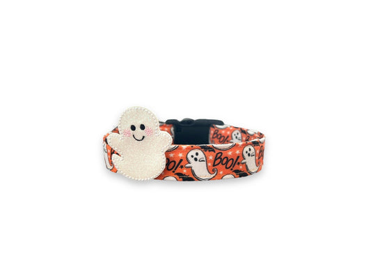 Halloween Dog Collar, Ghost Dog Collar with Embellishment, Bat Dog Collar, Collar for Halloween, Halloween Collar