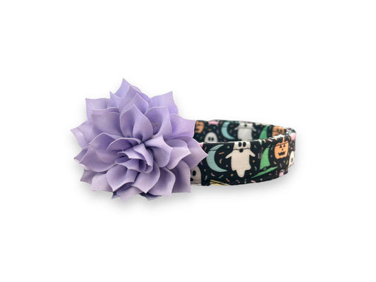 Halloween Dog Collar, Pastel Halloween Dog Collar with Collar Flower, Bat Dog Collar, Collar for Halloween, Halloween Collar, Pastel Collar