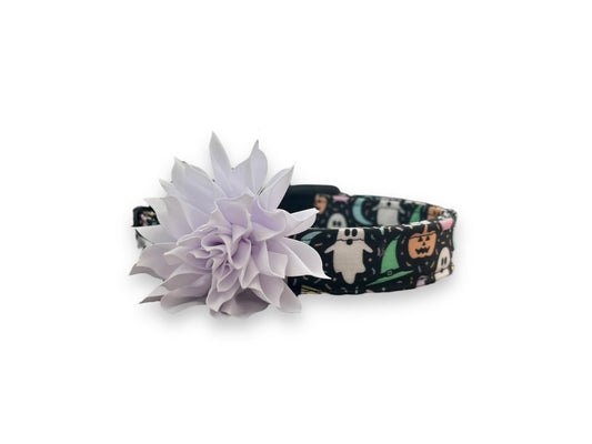 Halloween Dog Collar, Pastel Halloween Dog Collar with Collar Flower, Bat Dog Collar, Collar for Halloween, Halloween Collar, Pastel Collar
