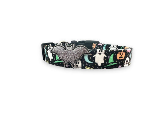 Halloween Dog Collar, Pastel Halloween Dog Collar with Embellishment, Bat Dog Collar, Collar for Halloween, Halloween Collar, Pastel Collar