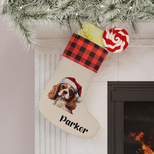 Personalized King Charles Cavalier Dog Christmas Stocking
