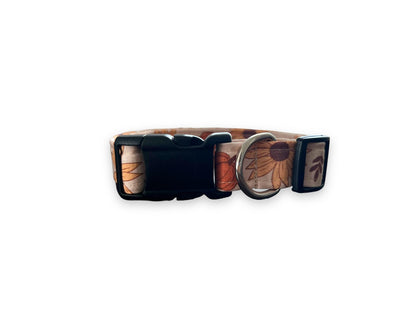 Fall Sunflower & Pumpkin Dog Collar with Flower