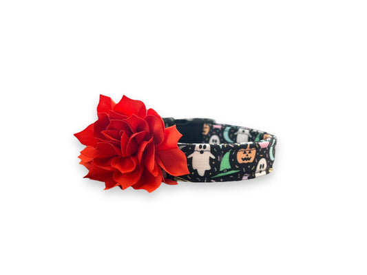 Halloween Dog Collar, Pastel Halloween Dog Collar with Collar Flower, Bat Dog Collar, Collar for Halloween, Halloween Collar, Pastel Collar