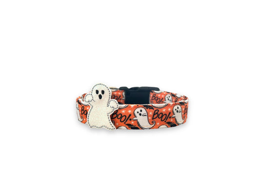Halloween Dog Collar, Ghost Dog Collar with Embellishment, Bat Dog Collar, Collar for Halloween, Halloween Collar