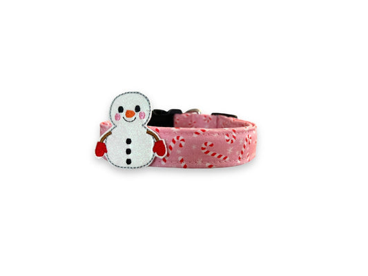 Christmas Dog Collar, Candy Cane Dog Collar, Pink Candy Cane Dog Collar, Winter Dog Collar