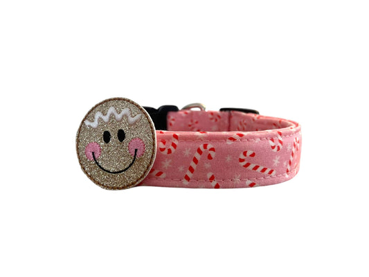 Christmas Dog Collar, Candy Cane Dog Collar, Pink Candy Cane Dog Collar, Winter Dog Collar
