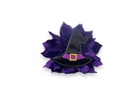 Halloween Witch Hat Embellished Dog Collar Flower, Halloween Dog Flower, Flower for Dogs Collar, Halloween Bow, Halloween Witch Hat