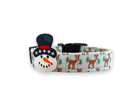 Christmas Dog Collar, Reindeer Dog Collar, Winter Dog Collar, Winter Reindeer Dog Collar, Christmas Reindeer Dog Collar, Woodland Dog Collar