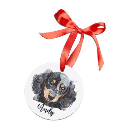 Personalized Dachshund Puppy Christmas Ornament