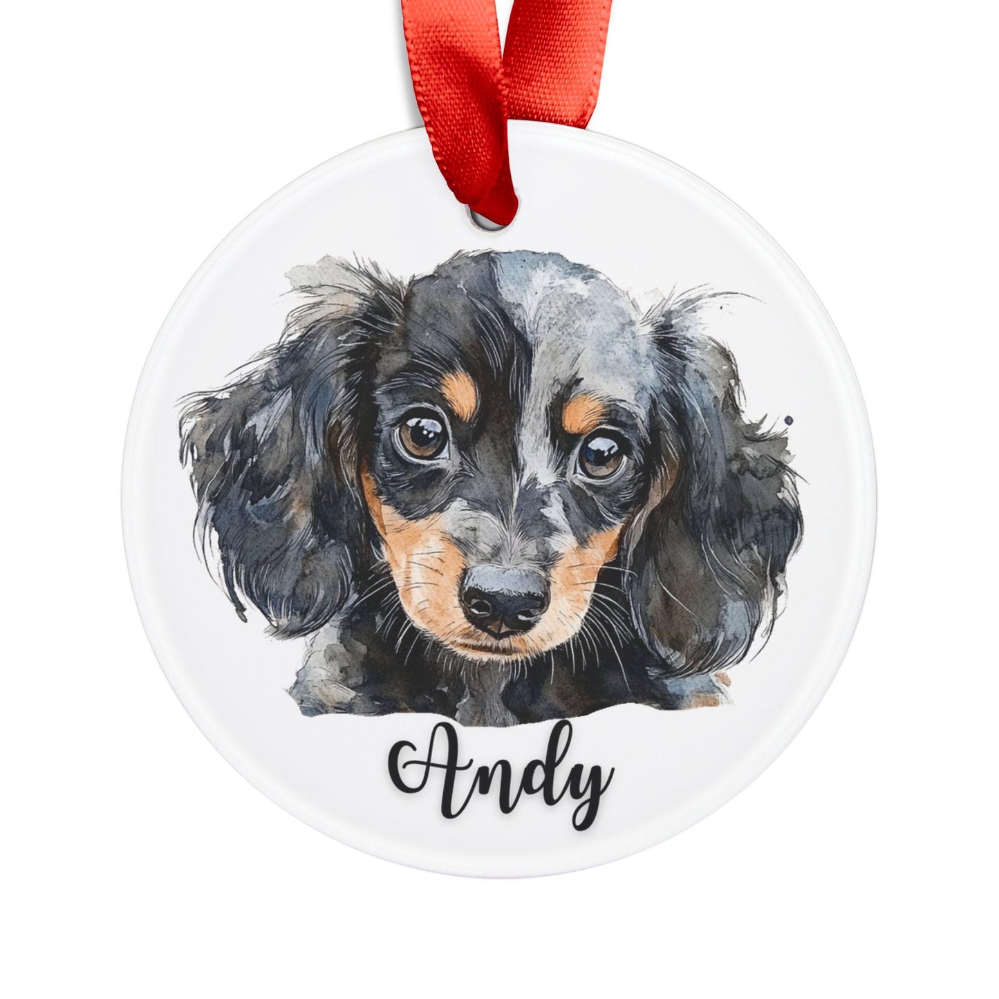 Personalized Dachshund Puppy Christmas Ornament