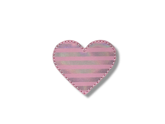 Light pink stripe heart dog collar embellishment
