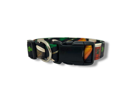 St. Patrick's Day Irish Beer Dog Collar with Flower
