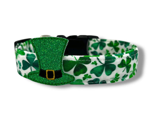 St. Patrick's Day Shamrock Dog Collar with Embellishment
