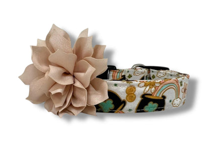 St. Patrick's Day Pot of Gold Dog Collar with Flower
