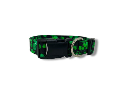 St. Patrick's Day Shamrock Dog Collar with Flower