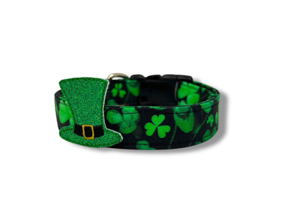 St. Patrick's Day Shamrock Dog Collar with Embellishment