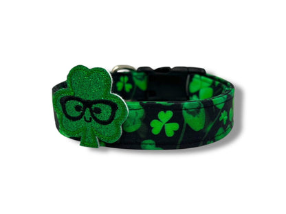 St. Patrick's Day Shamrock Dog Collar with Embellishment
