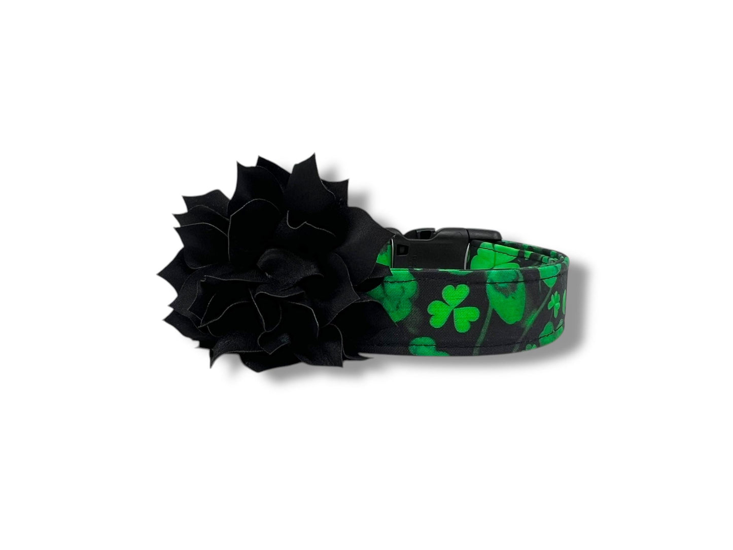 St. Patrick's Day Shamrock Dog Collar with Flower