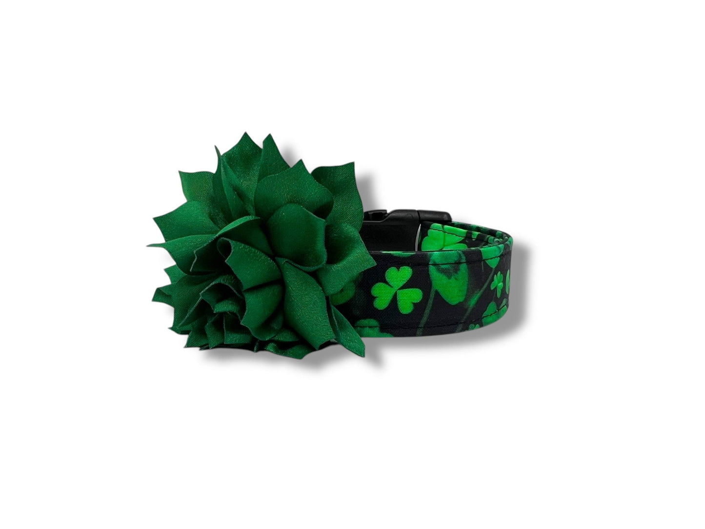 St. Patrick's Day Shamrock Dog Collar with Flower