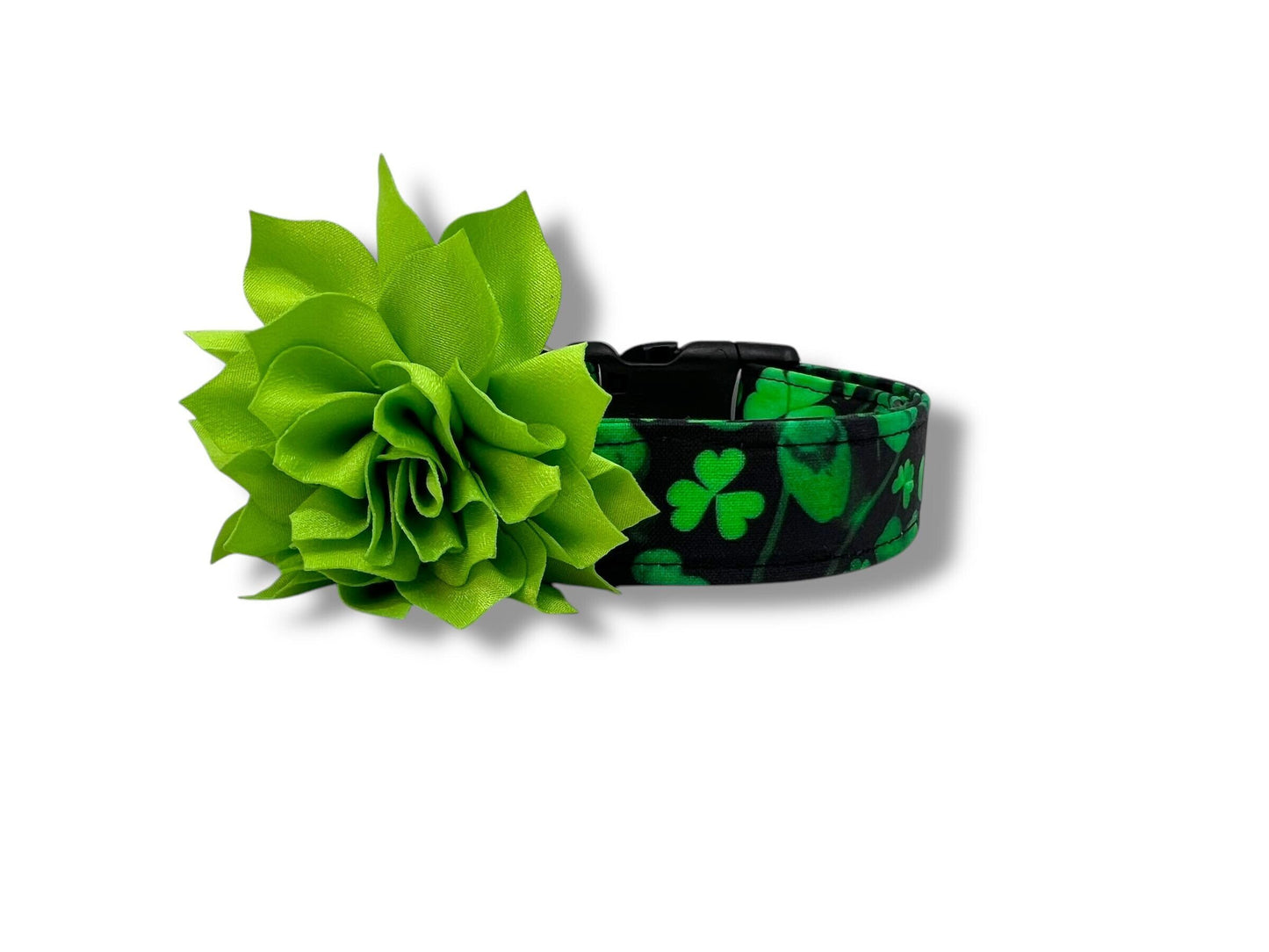 St. Patrick's Day Shamrock Dog Collar with Flower