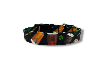St. Patrick's Day Irish Beer Dog Collar with Flower