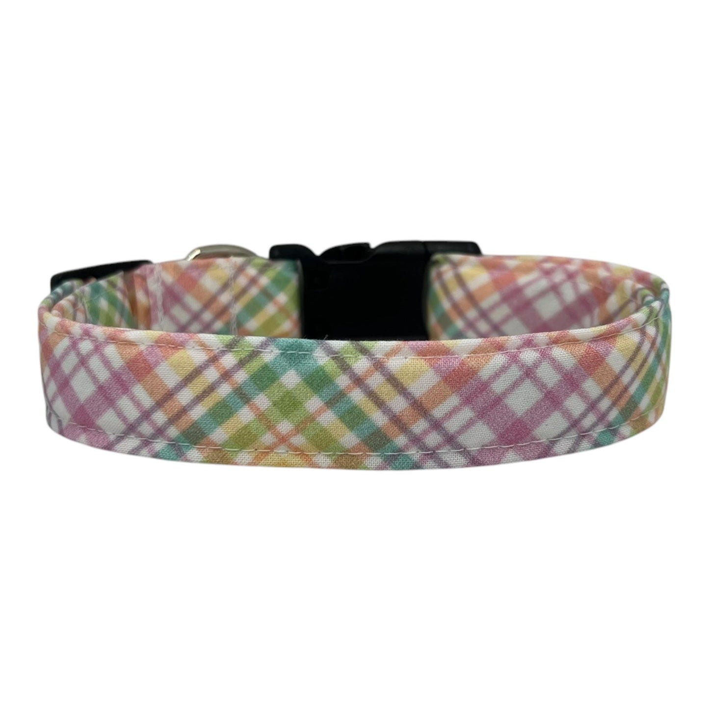Easter Plaid Dog Collar with Embellishment