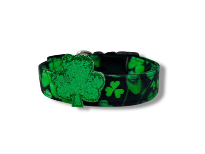 St. Patrick's Day Shamrock Dog Collar with Embellishment