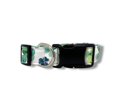 St. Patrick's Day Watercolor Shamrock Dog Collar with Embellishment