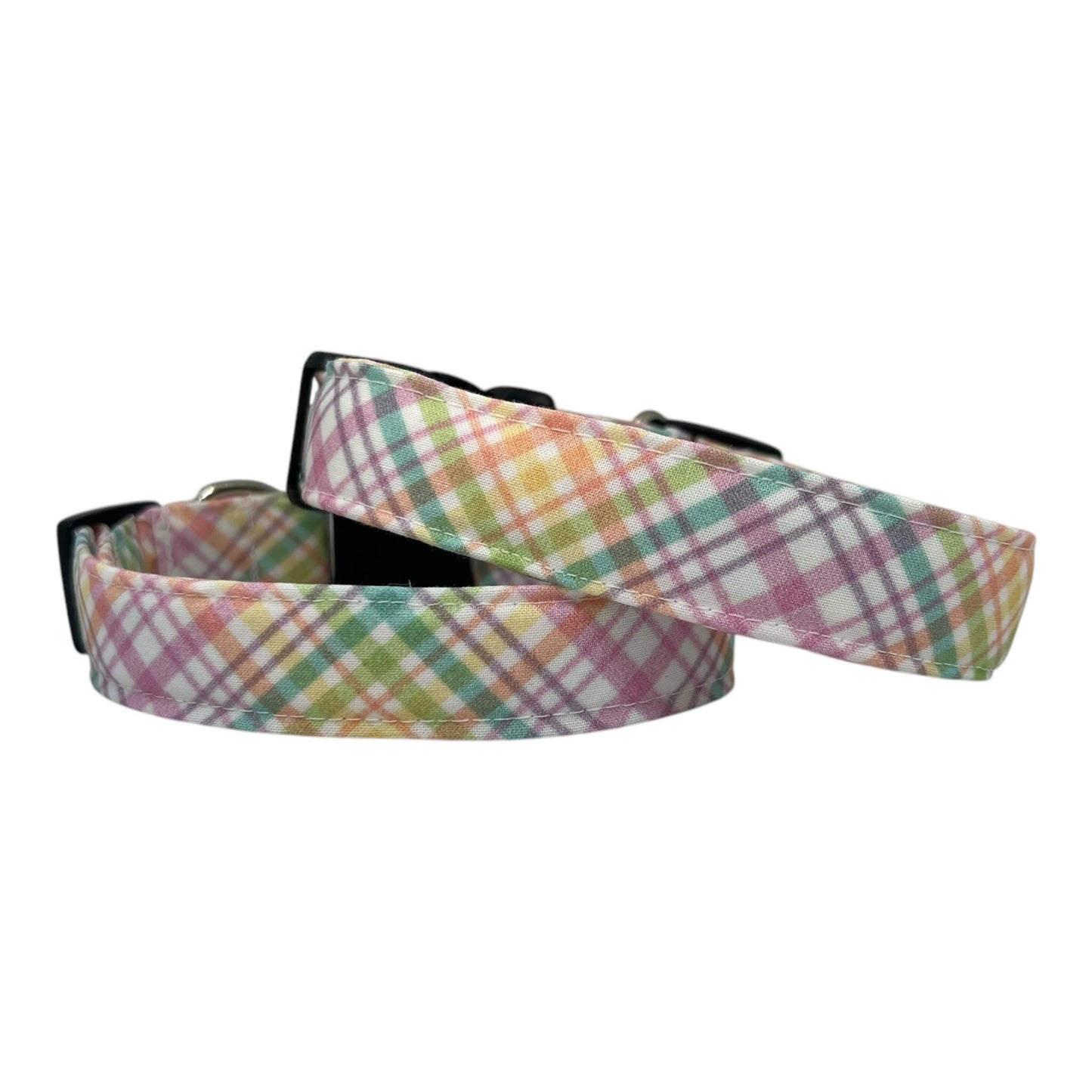 Easter Plaid Dog Collar with Embellishment