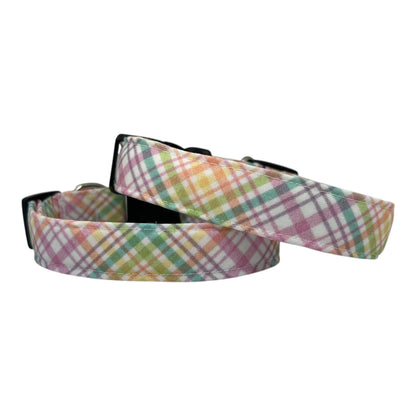 Easter Plaid Dog Collar with Embellishment