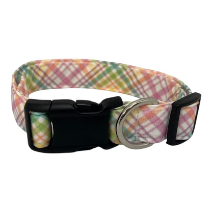 Easter Plaid Dog Collar with Embellishment