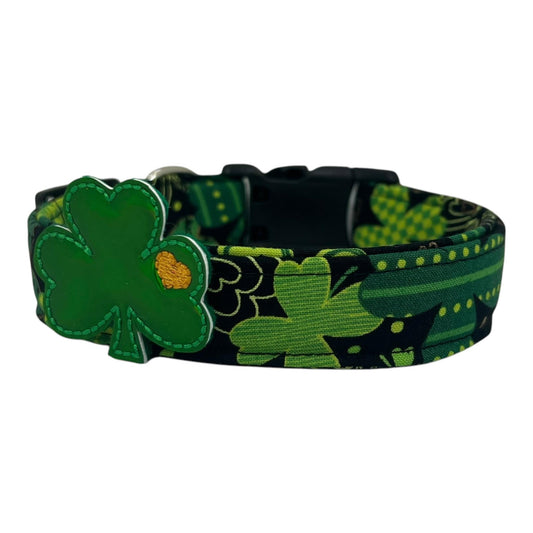 St. Patrick's Day Shamrock Dog Collar with Embellishment