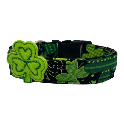 St. Patrick's Day Shamrock Dog Collar with Embellishment
