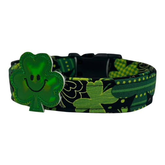 St. Patrick's Day Shamrock Dog Collar with Embellishment