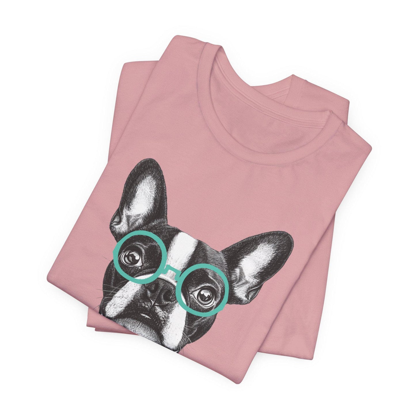 Boston Terrier In Glasses Shirt