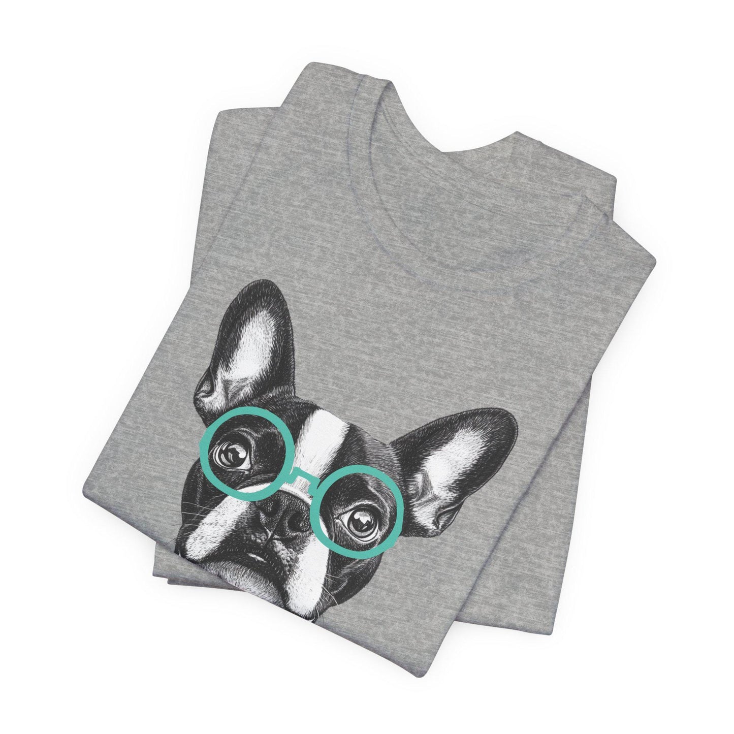 Boston Terrier In Glasses Shirt