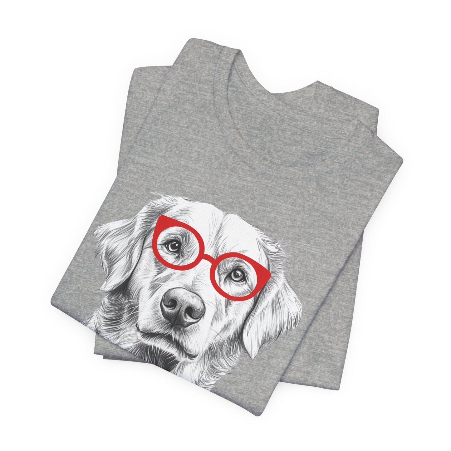 Golden Retriever in Glasses Shirt