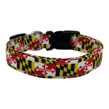 Maryland Flag Dog Collar with Flower