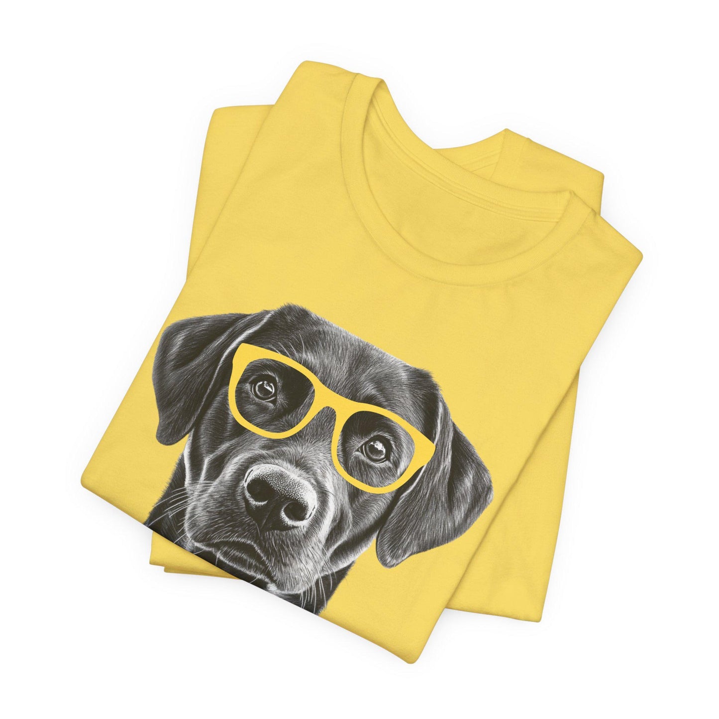 Black Lab in Glasses Shirt